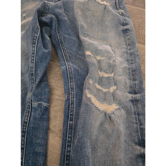 Men's Outpost Makers Original Straight Jeans Size 34x32 Medium Wash Distressed B - Picture 2 of 8